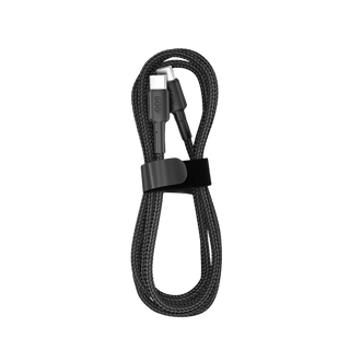 Cabo QCY em Nylon USB-C para Tipo C - 60w Super Rapido 1 metro Preto