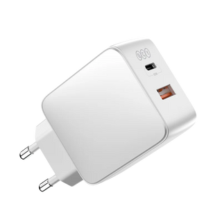 Carregador de Parede QCY GaN PD Ultrarrapido 65W - Branco