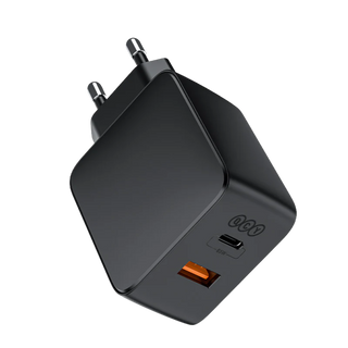 Carregador de Parede QCY GaN PD Ultrarrapido 65W - Preto